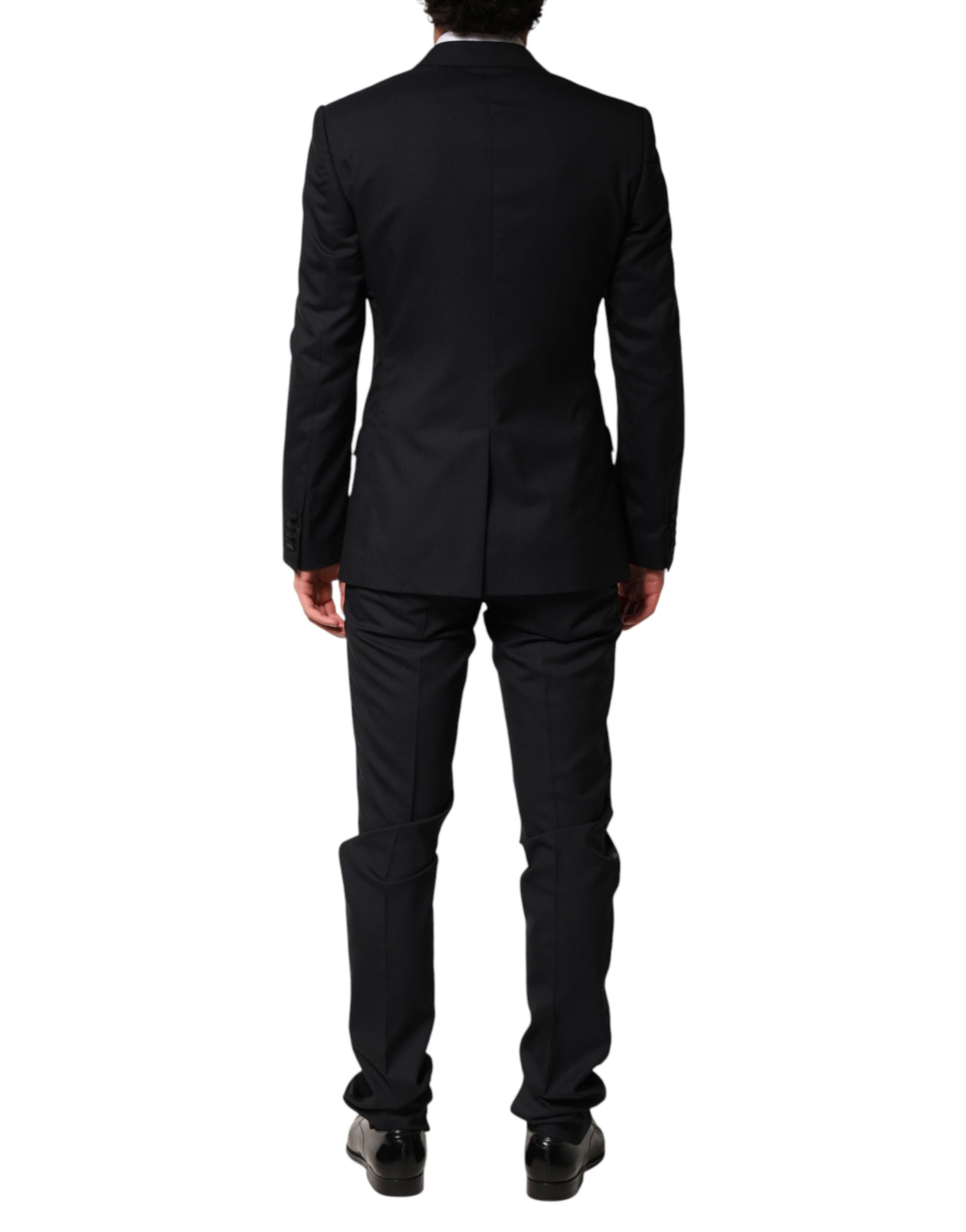 Black Wool Single Breasted 3 Piece Men Suit
