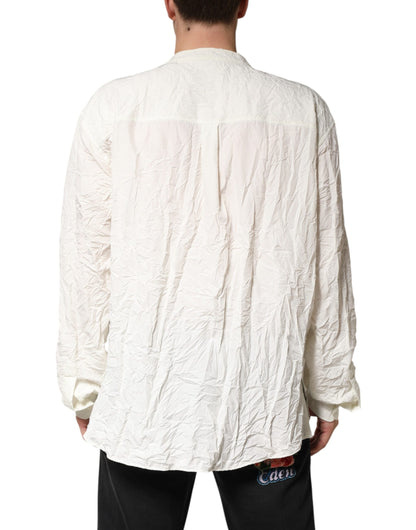 White Cotton Men Long Sleeves Men Shirt