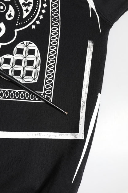 Black Bandana Hooded Men Sweatshirt Sweater