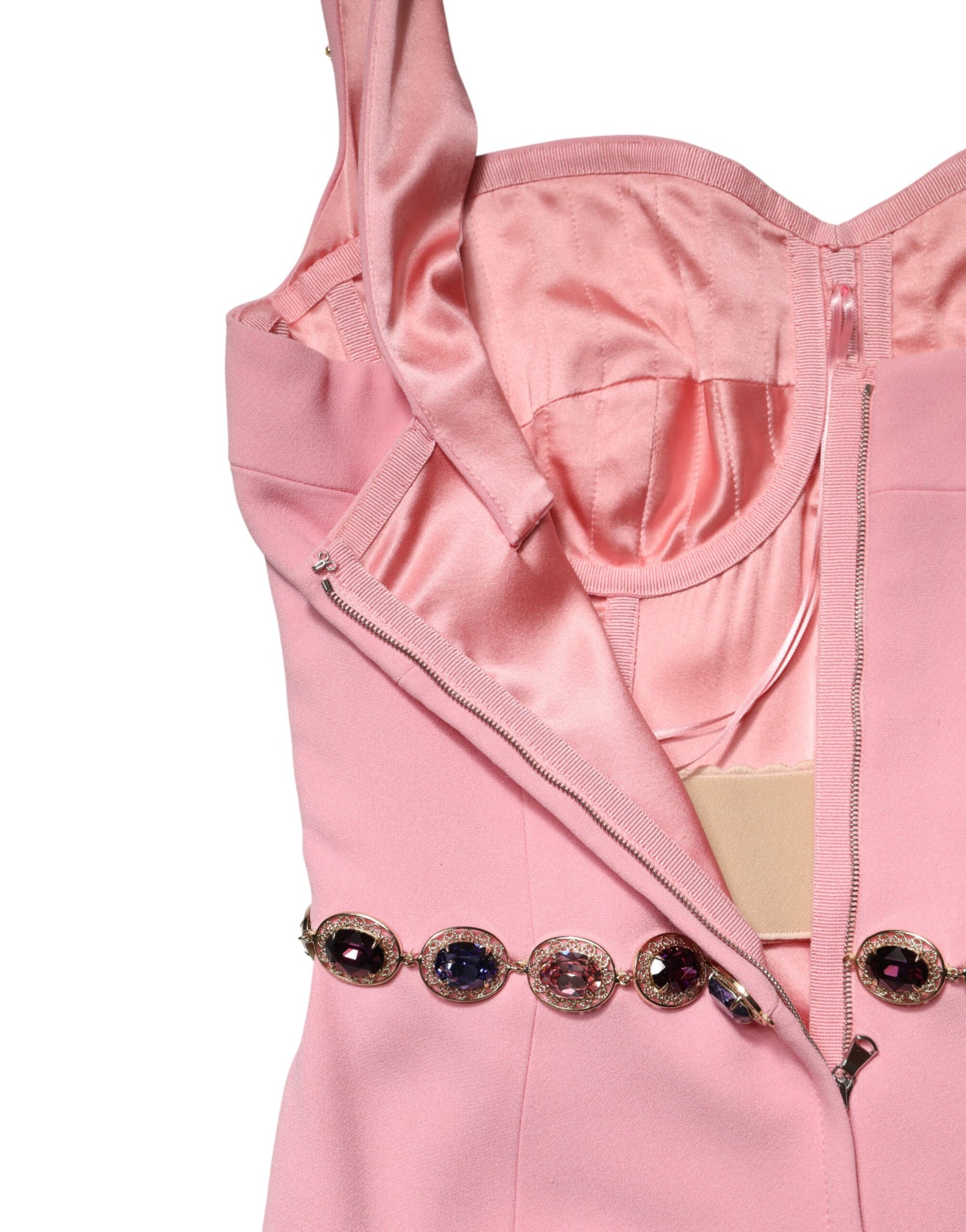 Pink Crystal Sheath Mermaid Long Gown Dress