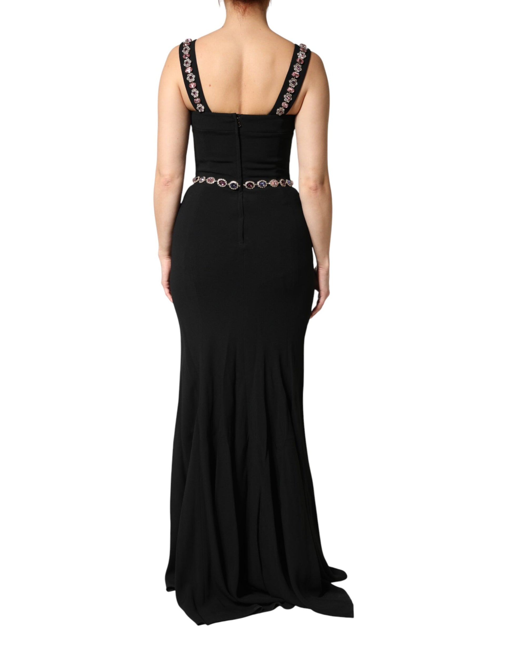 Black Embellished Sheath MermaidGown Dress