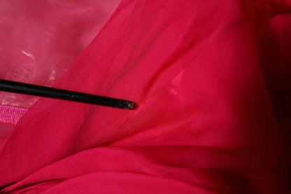 Pink Silk Embellished A-line Midi Dress