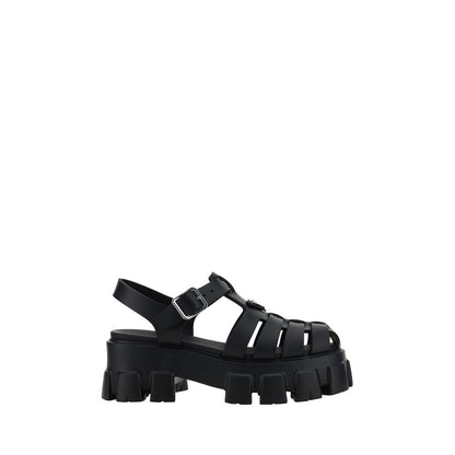 Black Acetate Platform Sandals