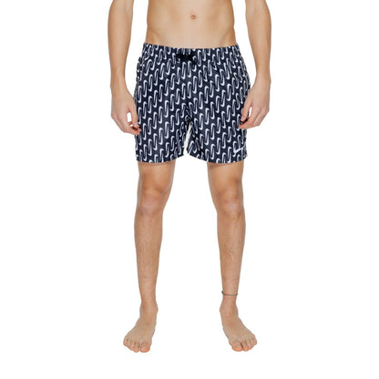 Black Polyester Swim Shorts