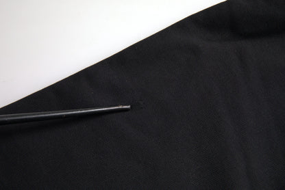 Black Cotton Logo Hooded Pullover Sweatshirt Sweater