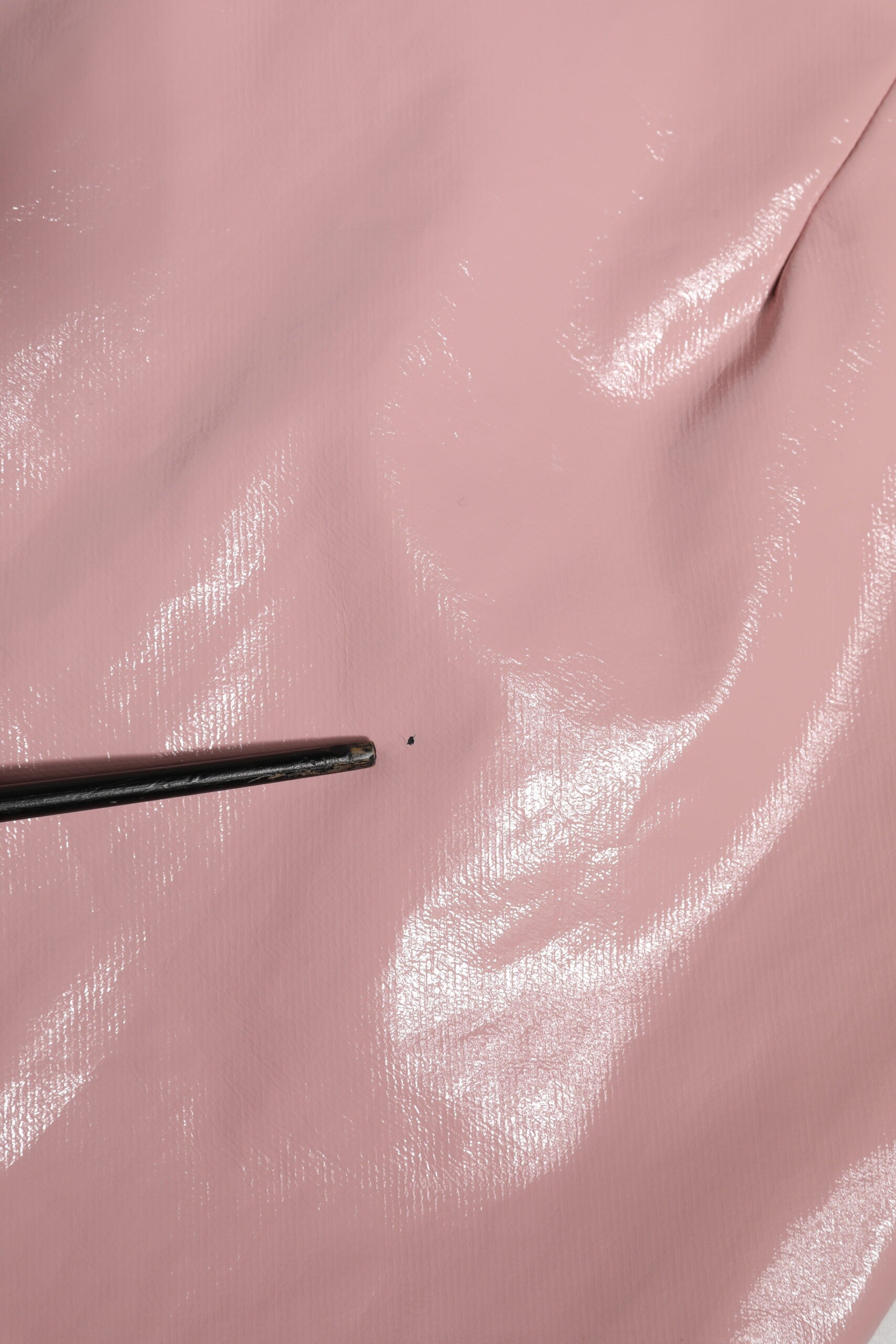 Glossy Pink Cotton High Waist Mini Skirt