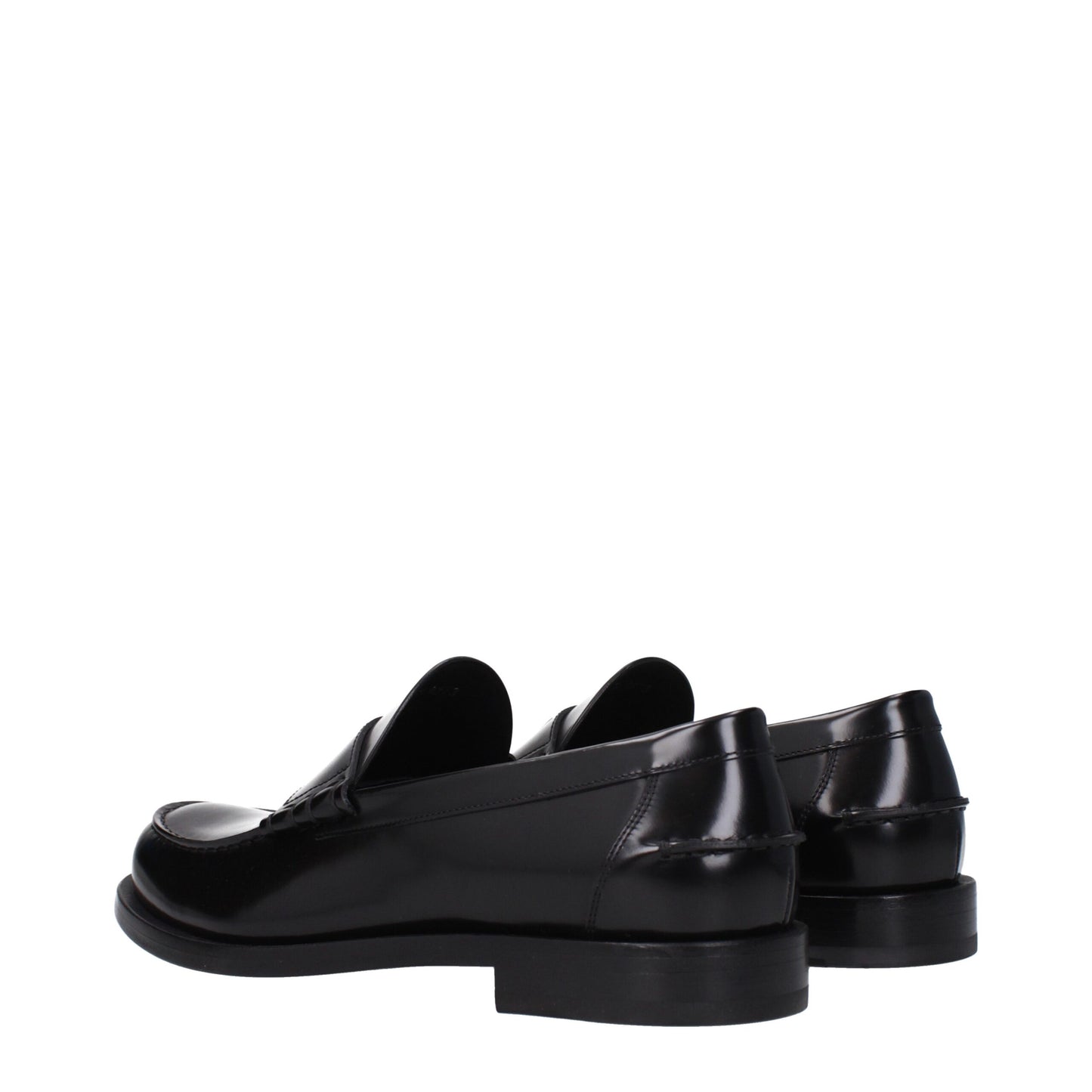 Black Leather Slip-On Loafers