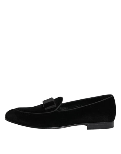 Black Velvet Slip On Loafers Formal Men Shoes