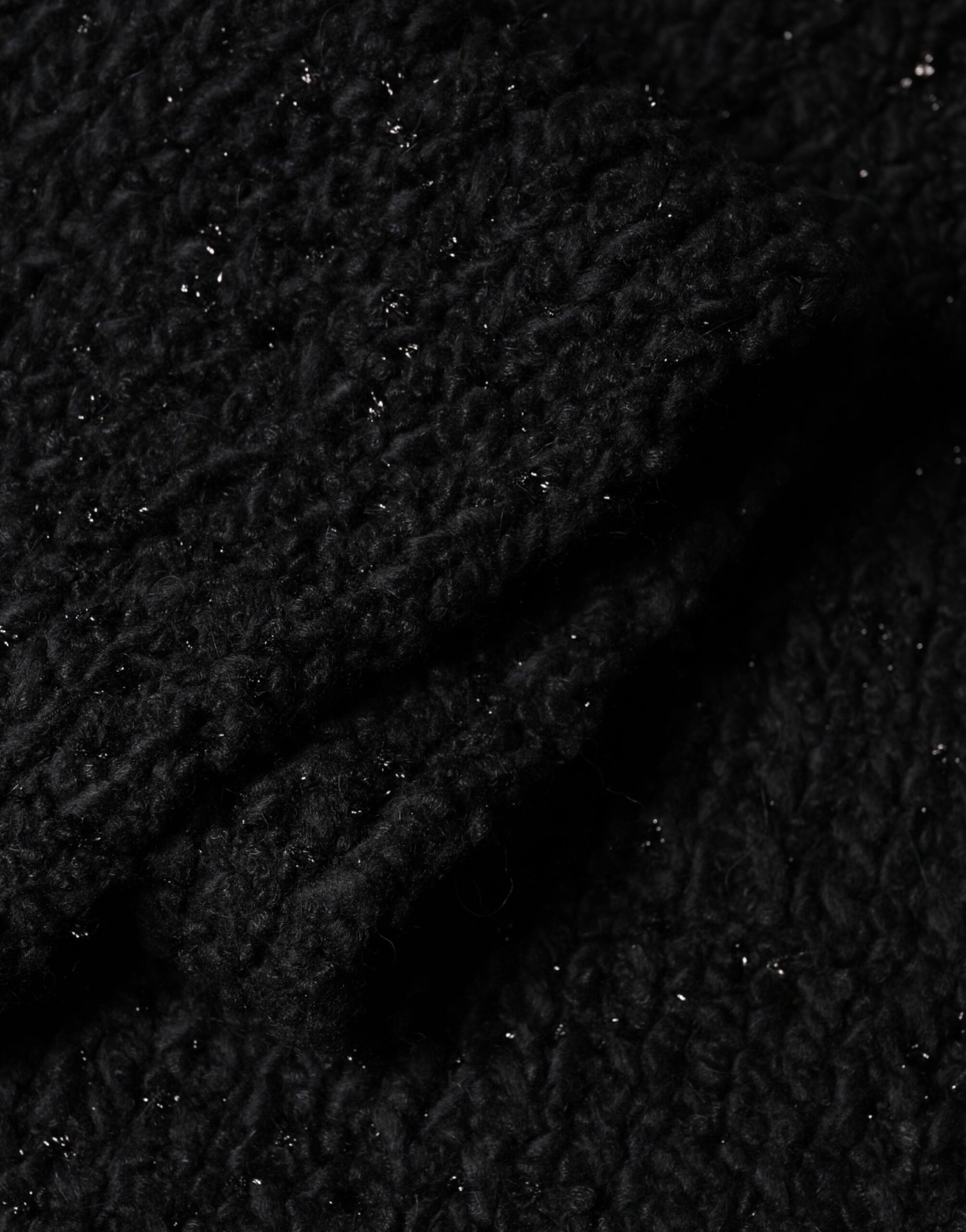 Black Wool Fringes Neck Wrap Foulard Scarf