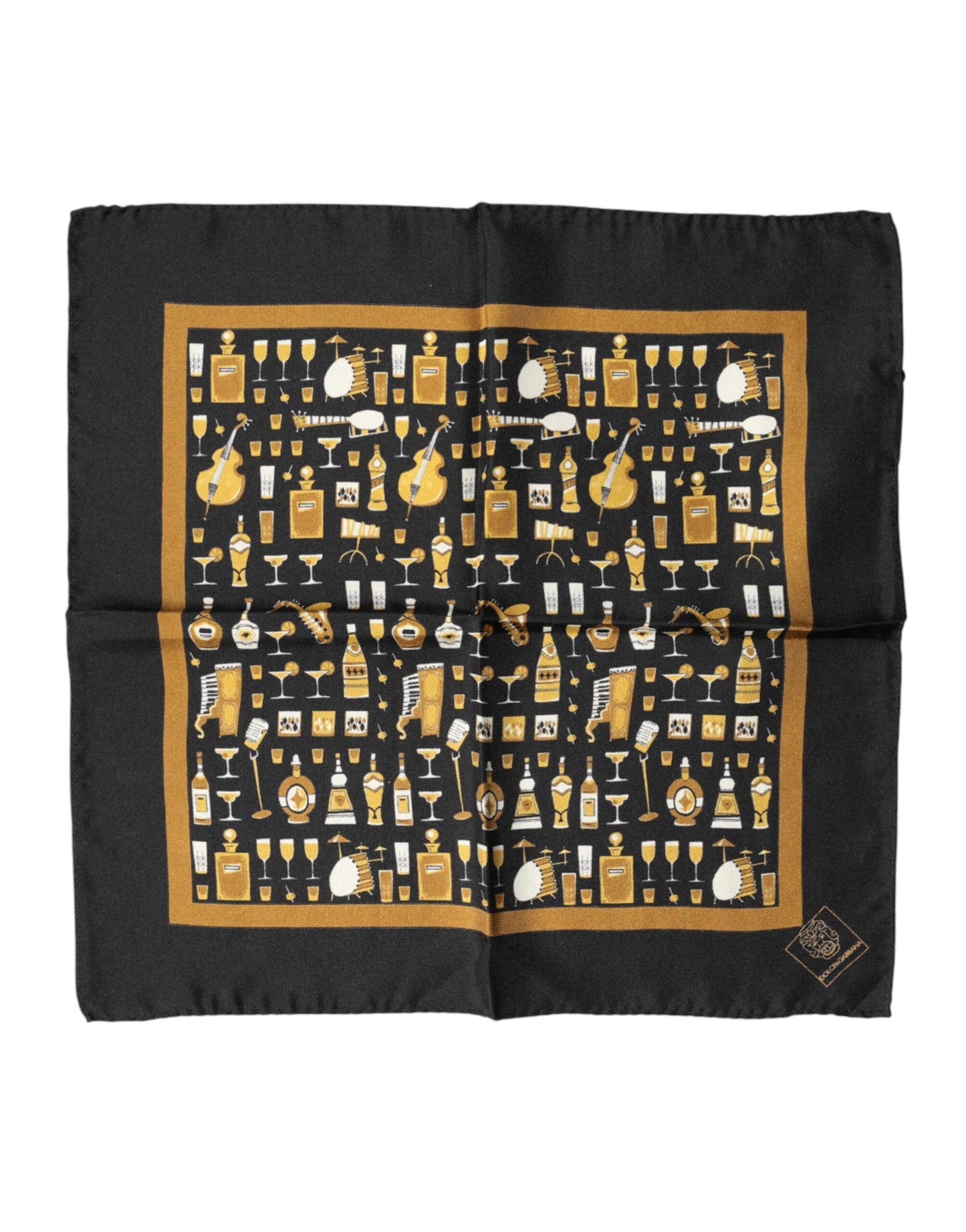 Black Jazz Club Square Handkerchief Scarf