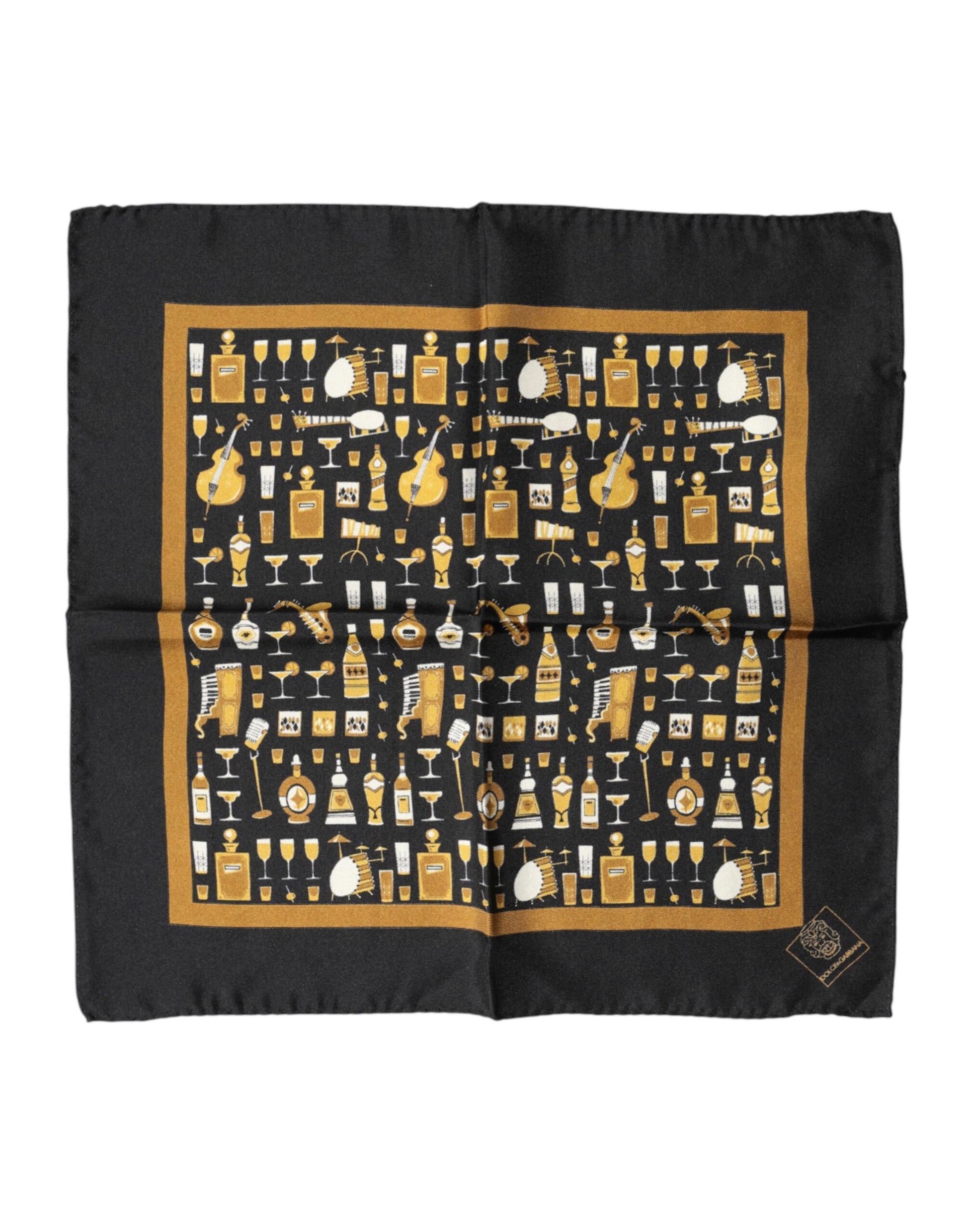 Black Jazz Club Square Handkerchief Scarf