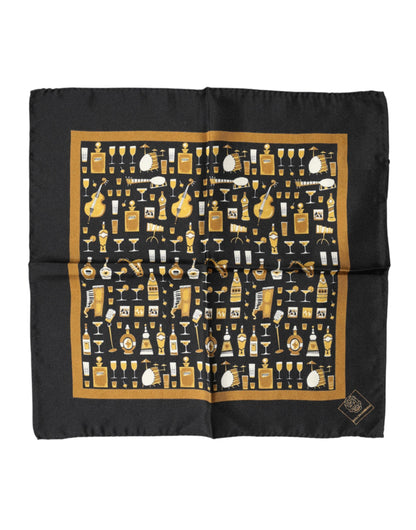 Black Jazz Club Square Handkerchief Scarf