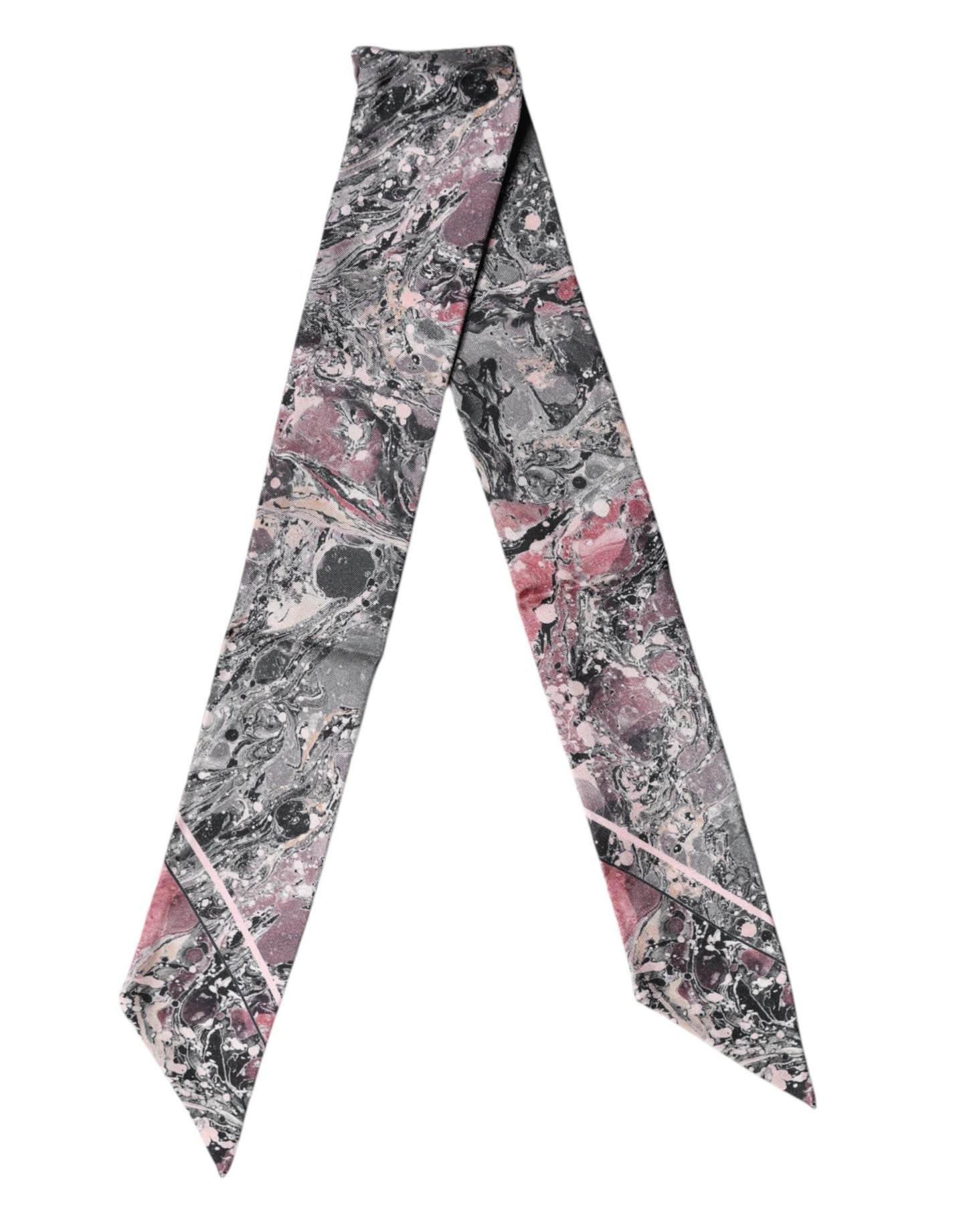 Multicolor Marble Neck Silk Wrap Foulard Scarf