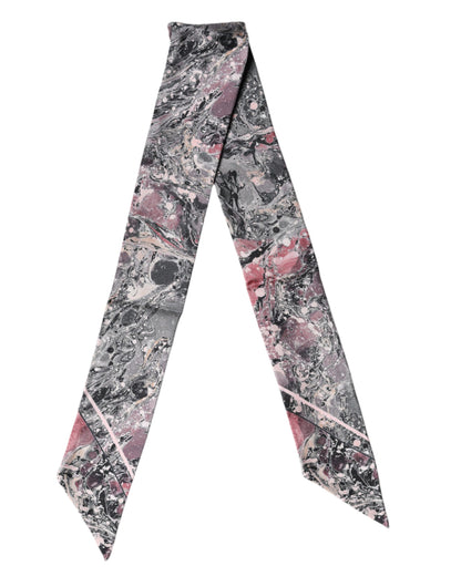 Multicolor Marble Neck Silk Wrap Foulard Scarf