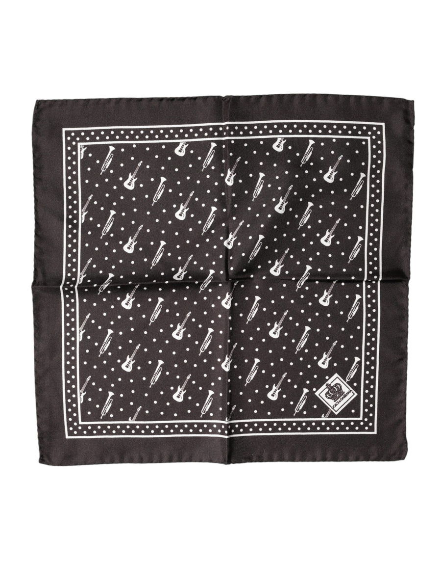 Black Guitar Trumpet Men Handkerchief Scarf