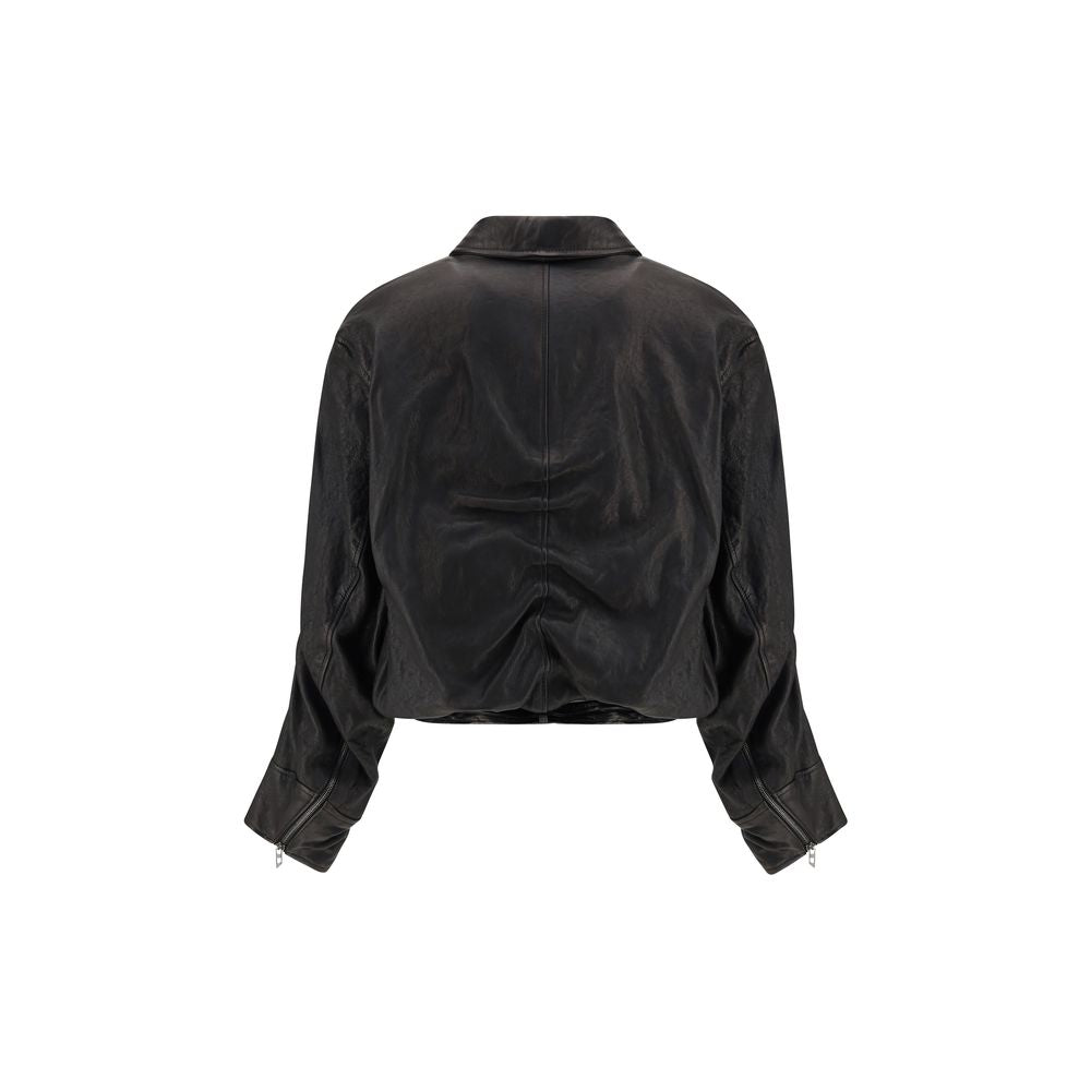 Black Lamb Leather Biker Jacket