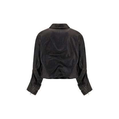 Black Lamb Leather Biker Jacket