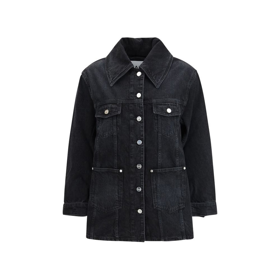 Black Cotton Denim Jacket
