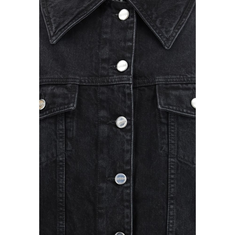 Black Cotton Denim Jacket