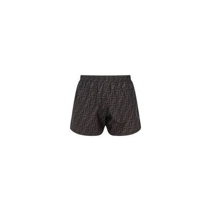 Gray Polyester Swim Shorts
