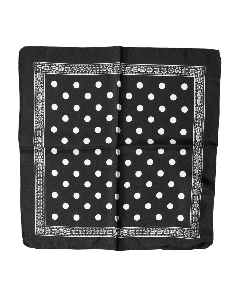 Black Polka Dot Square Handkerchief Scarf