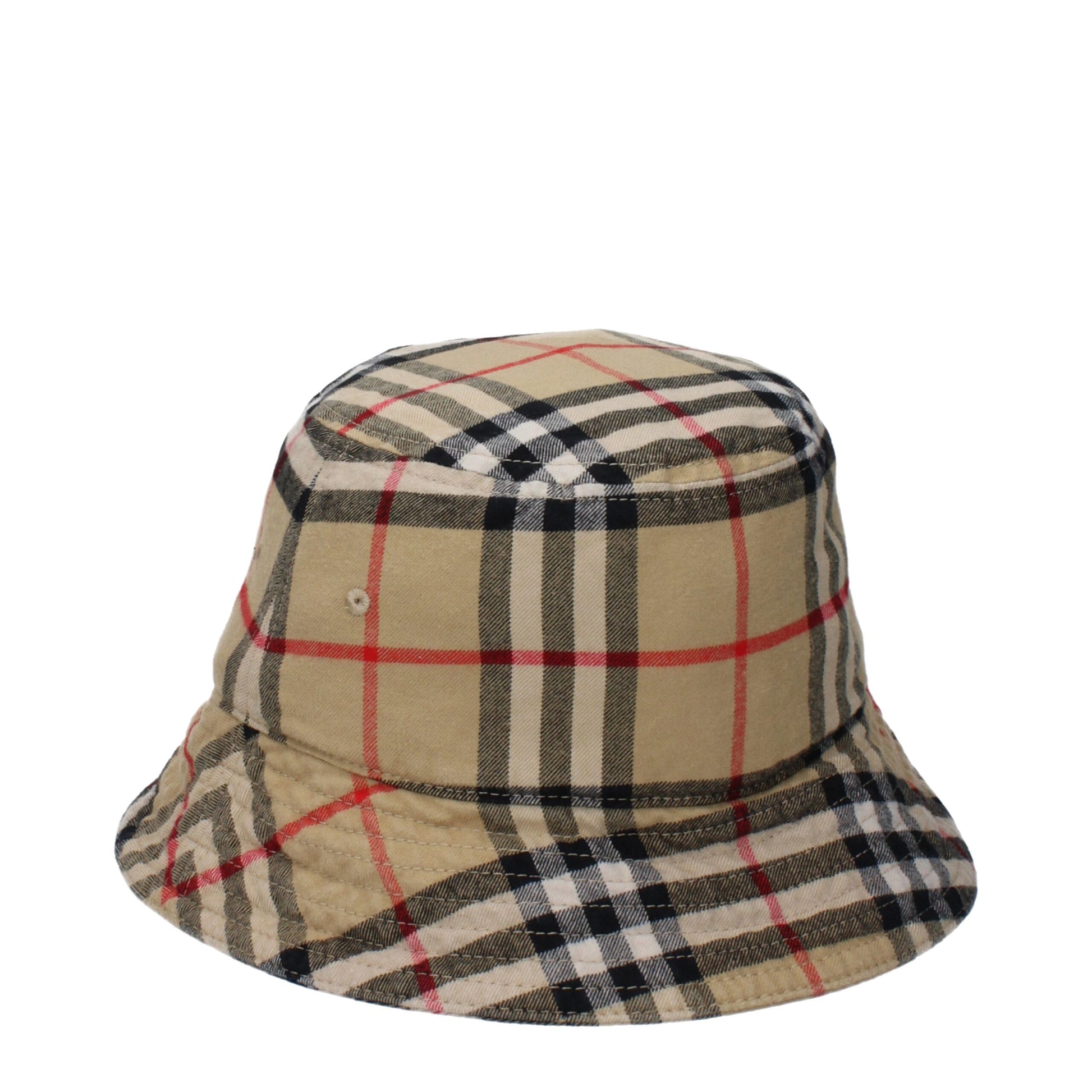Beige Cotton Bucket Hat