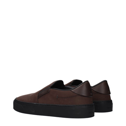 Brown Leather Slip-On Loafers