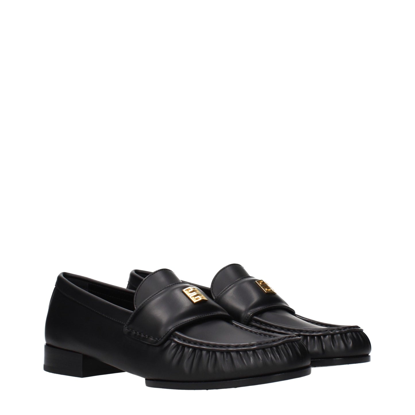 Black Leather Slip-On Loafers