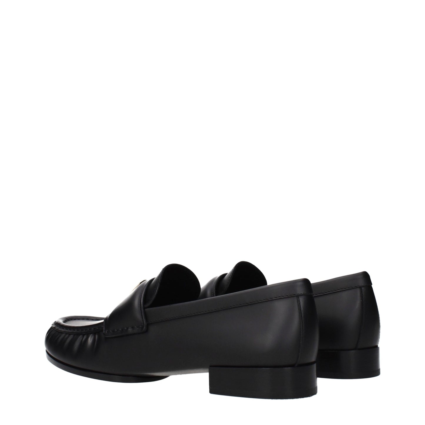 Black Leather Slip-On Loafers