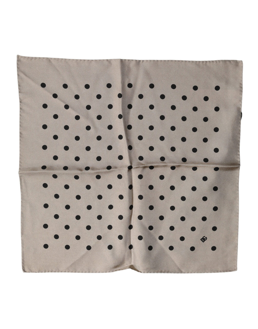 Brown Polka Dot Square Handkerchief Scarf