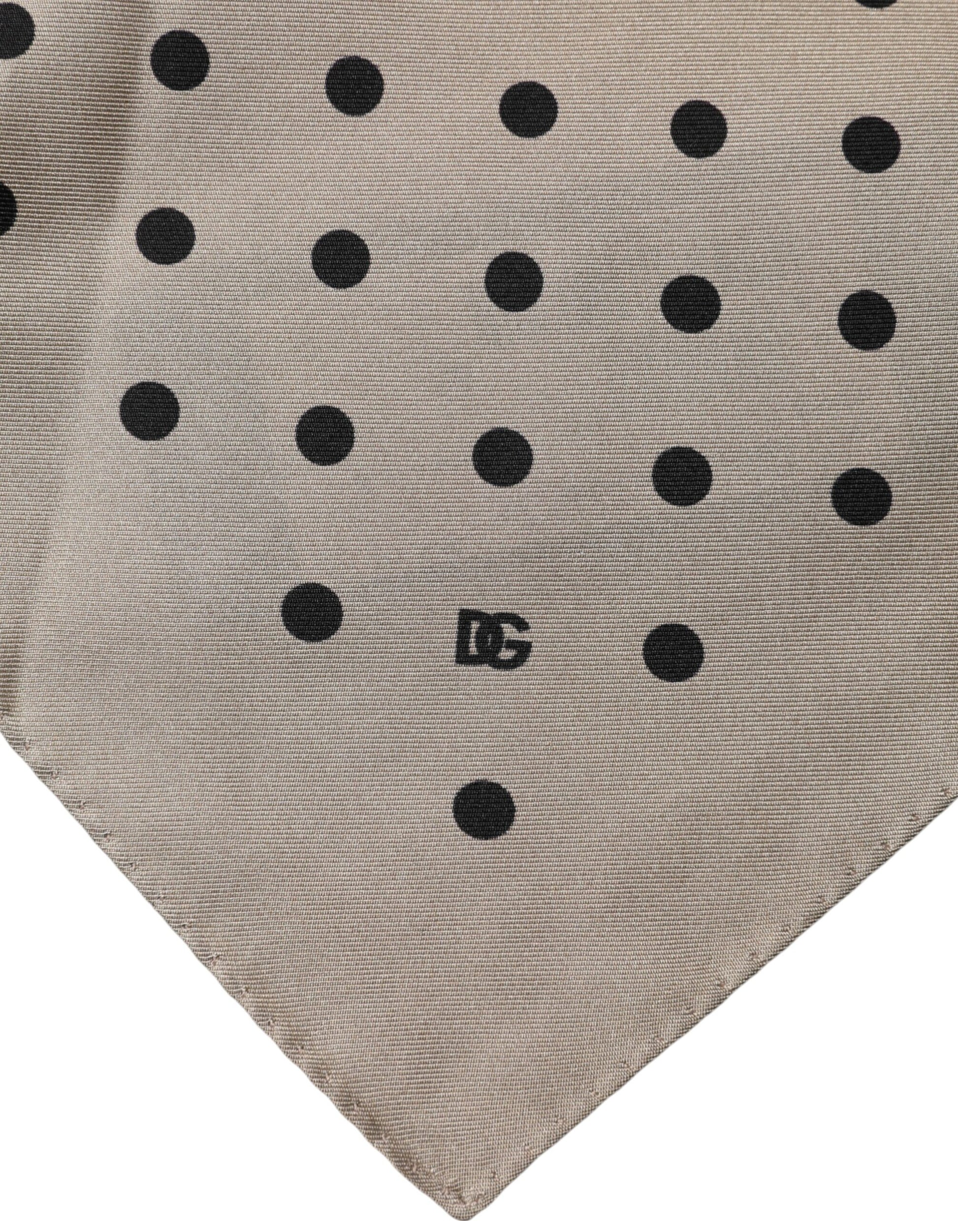 Brown Polka Dot Square Handkerchief Scarf