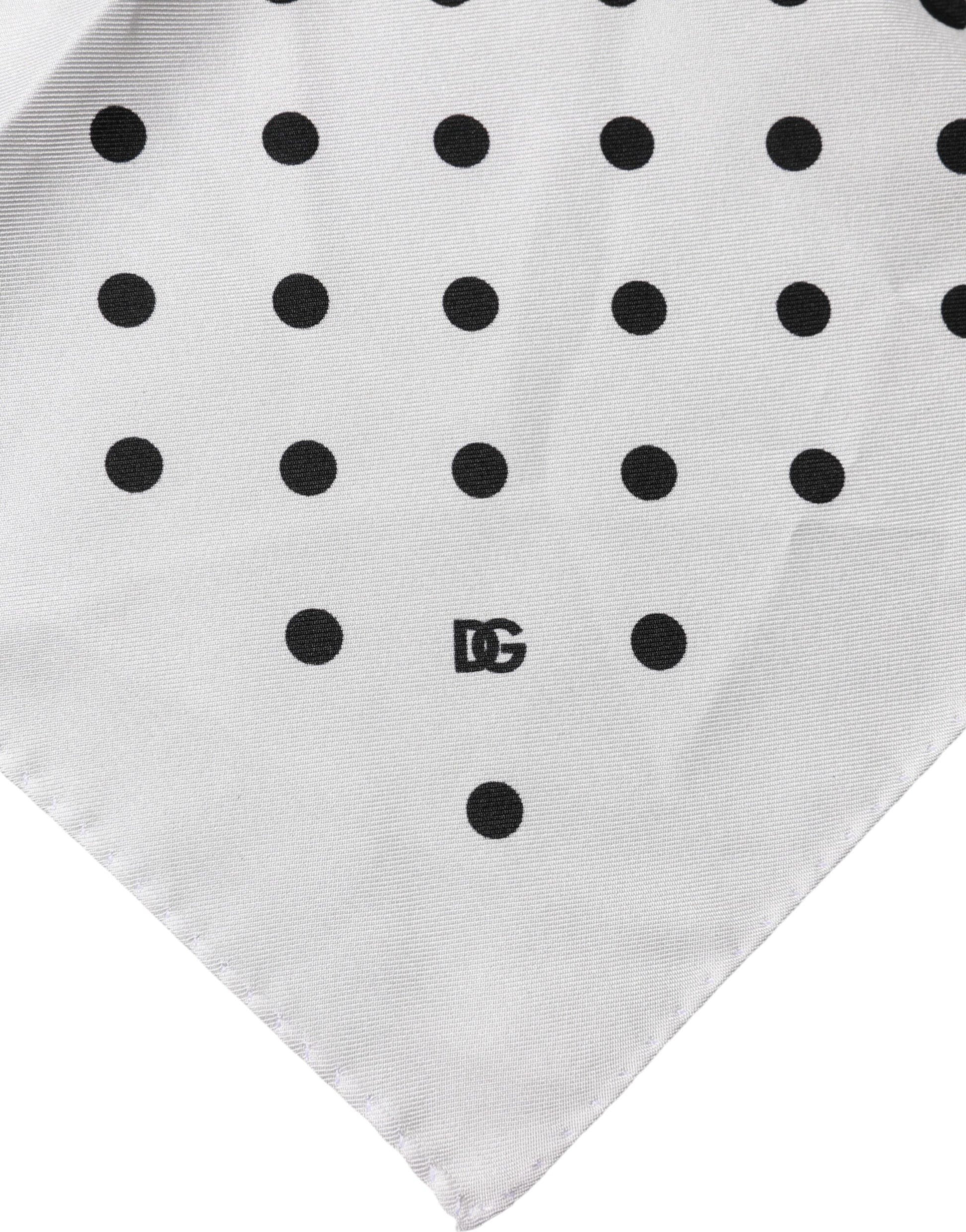 White Polka Dot Square Handkerchief Scarf
