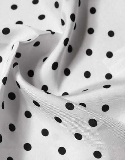 White Polka Dot Square Handkerchief Scarf