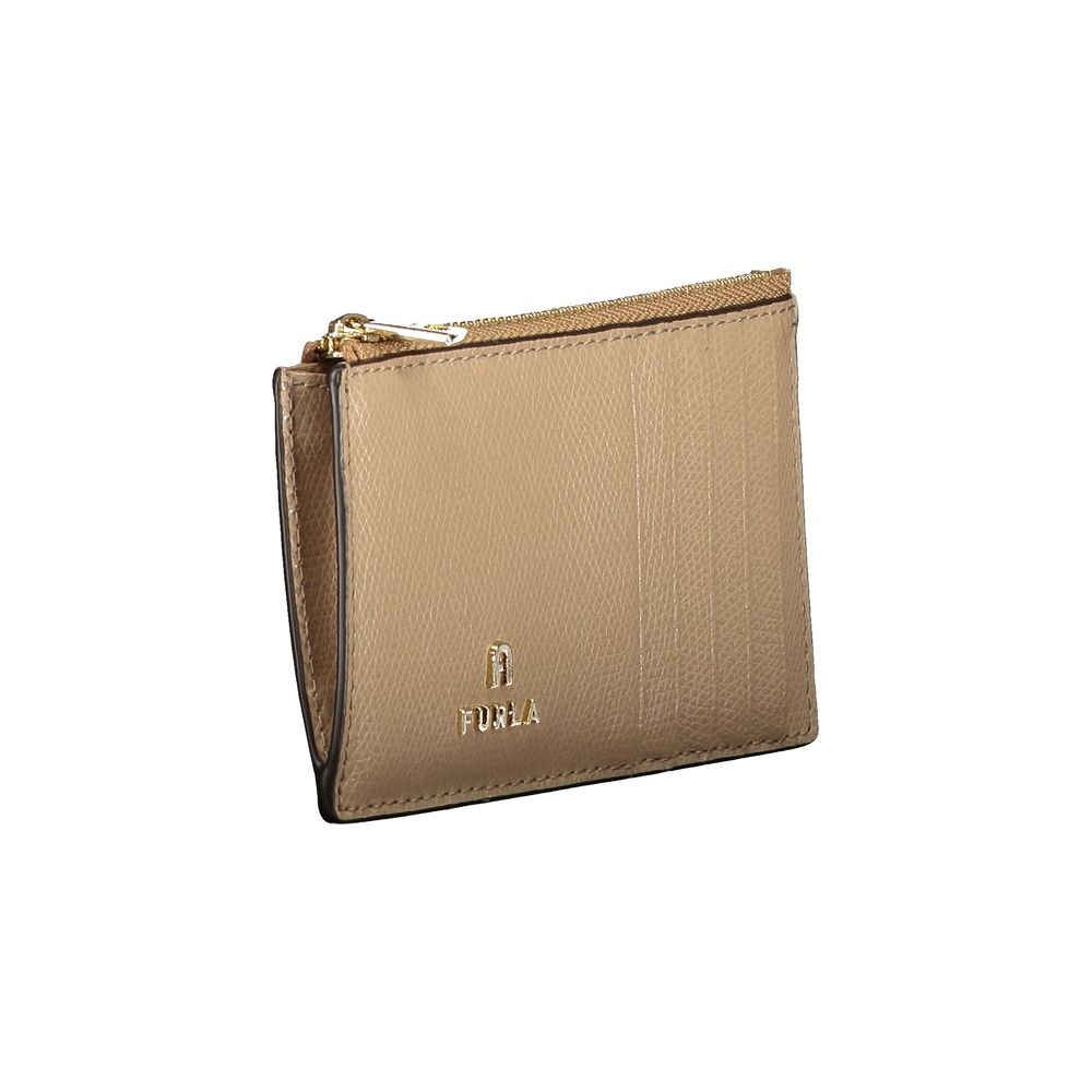 Beige Leather Women Wallet