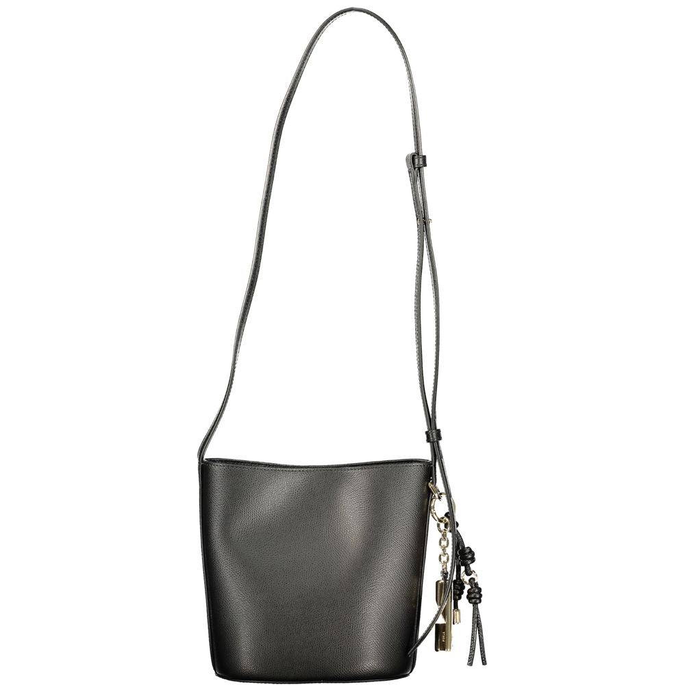 Black Leather Women Bucket Bag