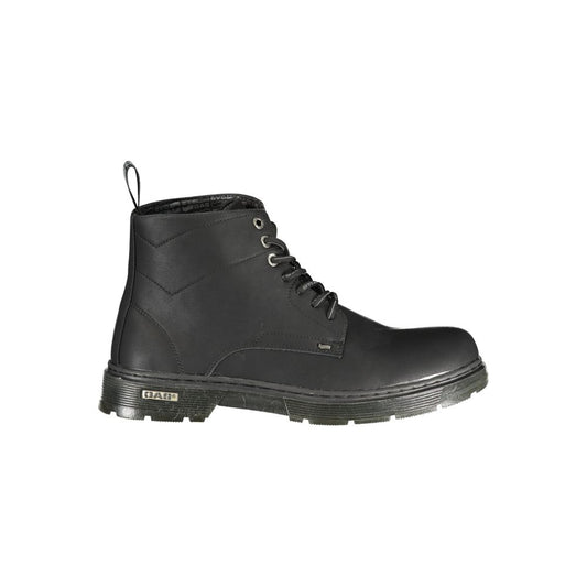 Black Polyurethane Men Ankle Boot