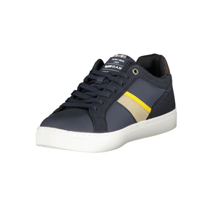 Blue Polyurethane Men Sneaker