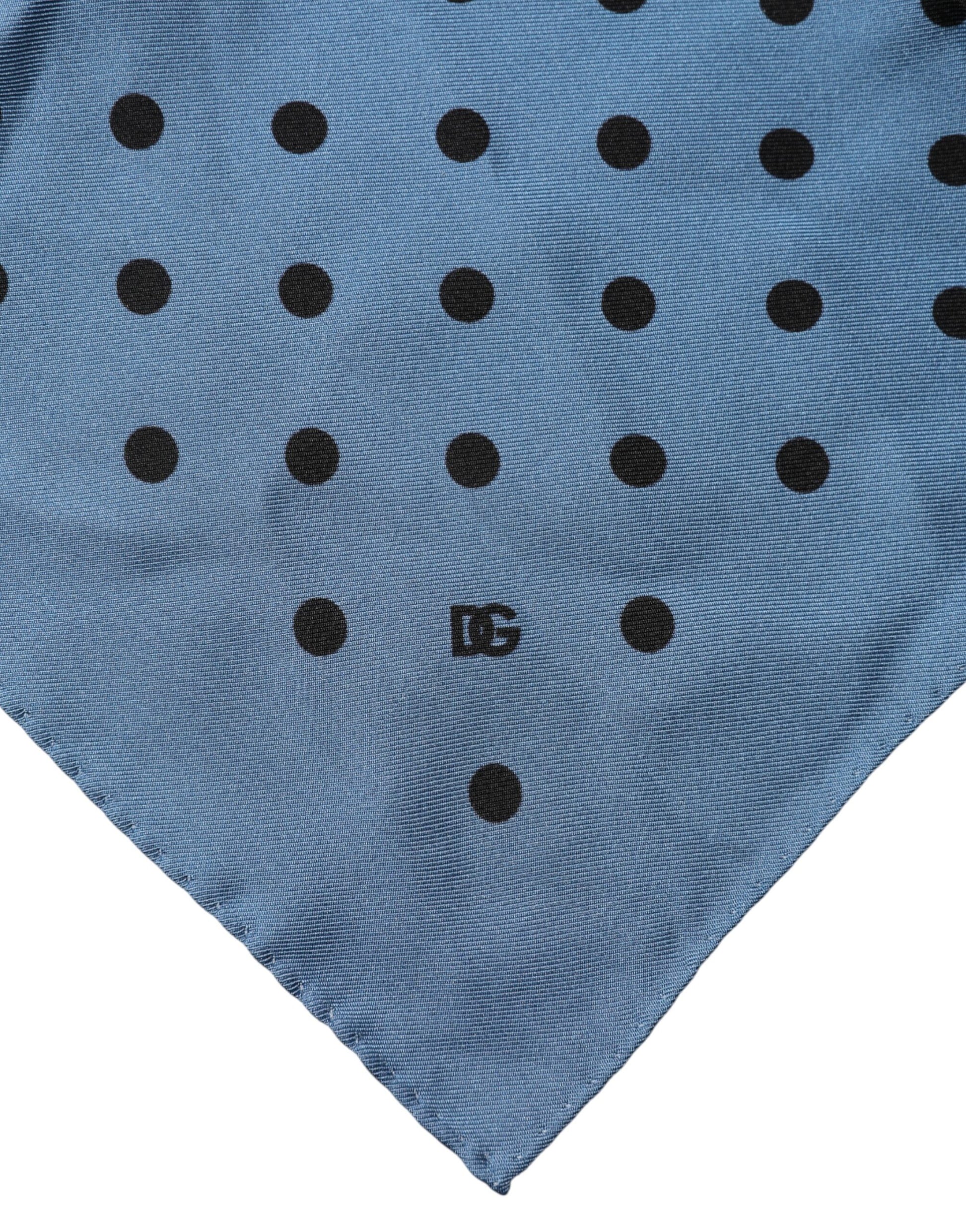 Blue Polka Dot Square Handkerchief Scarf