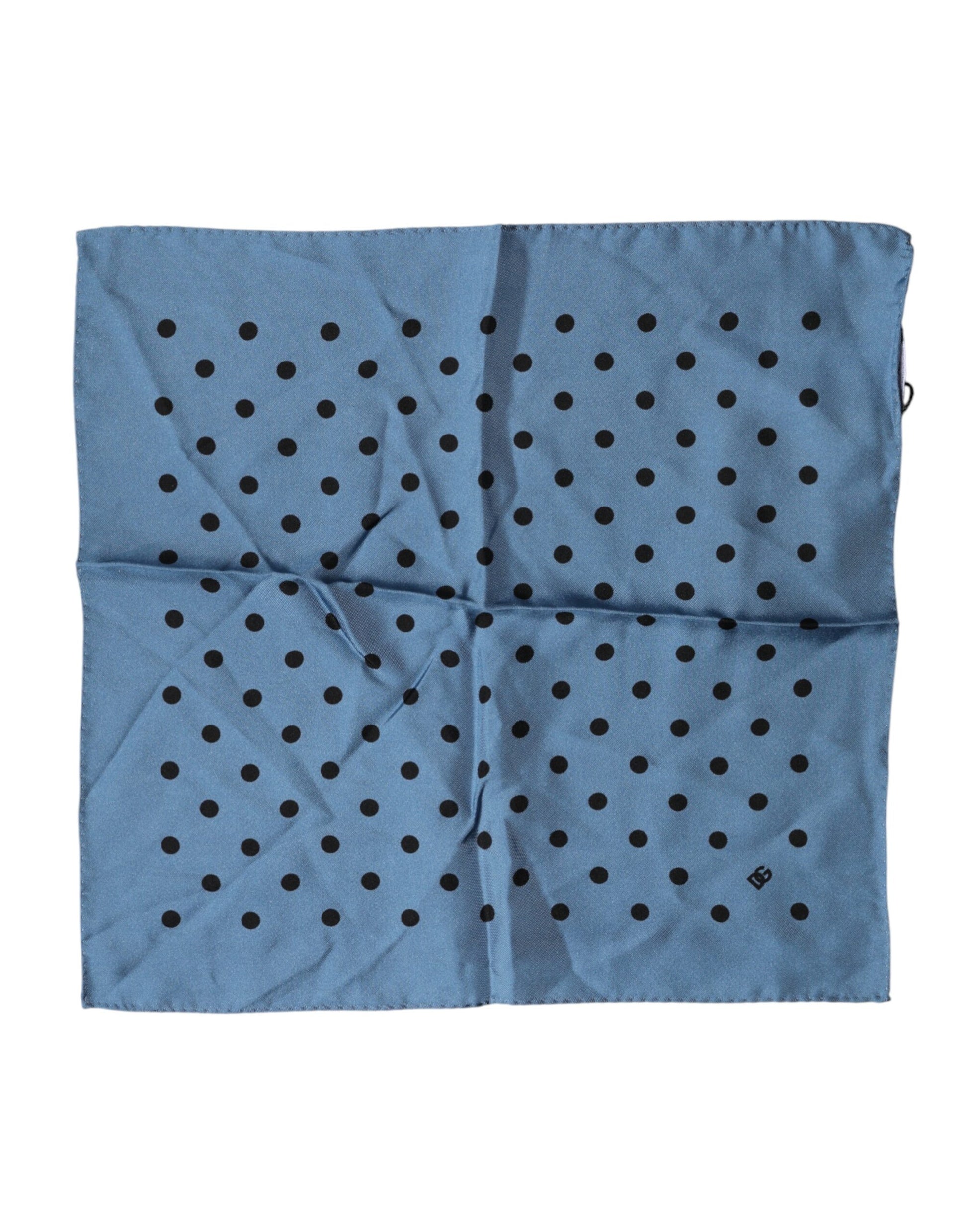 Blue Polka Dot Square Handkerchief Scarf