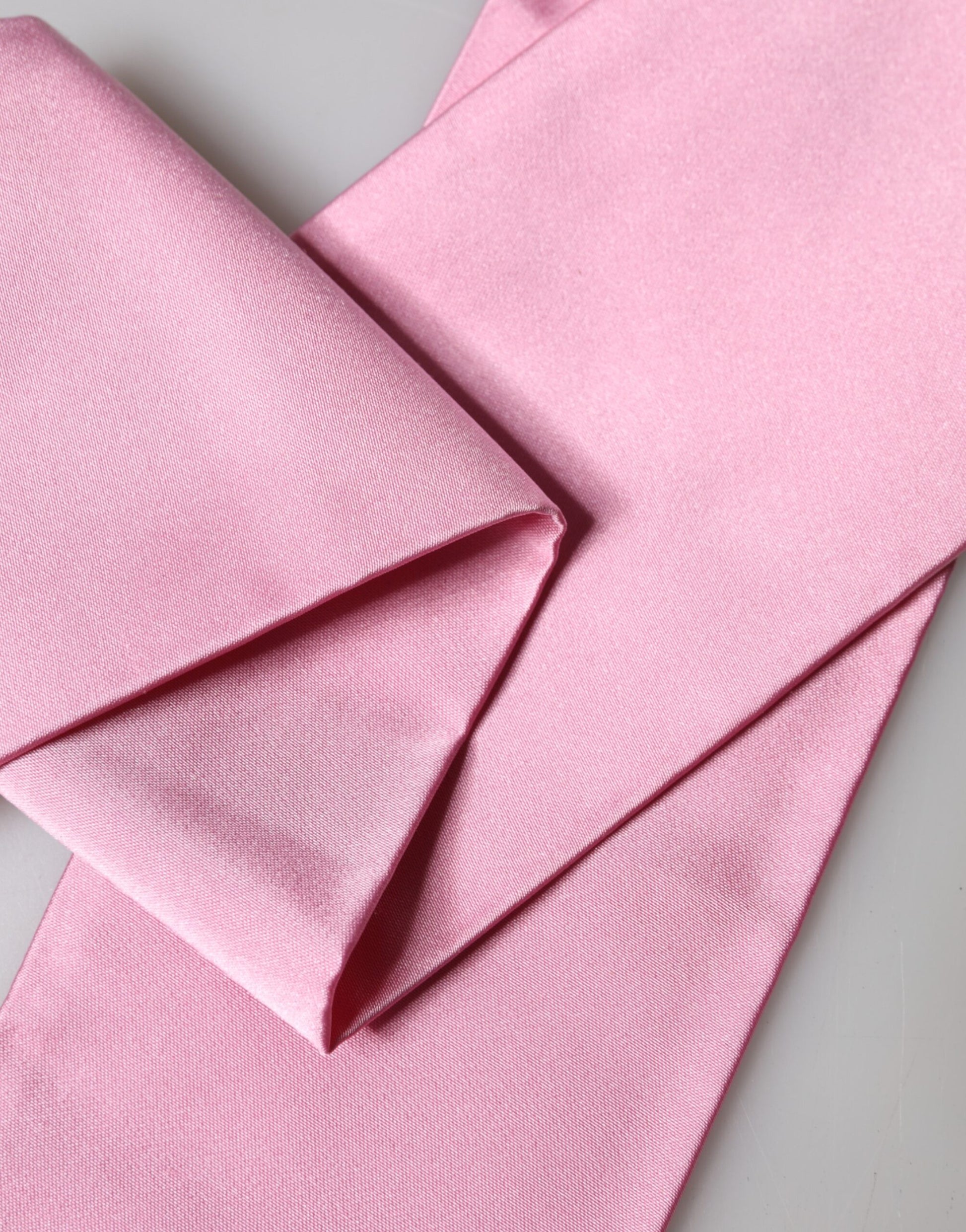 Pink Silk Fringes Neck Wrap Foulard Scarf