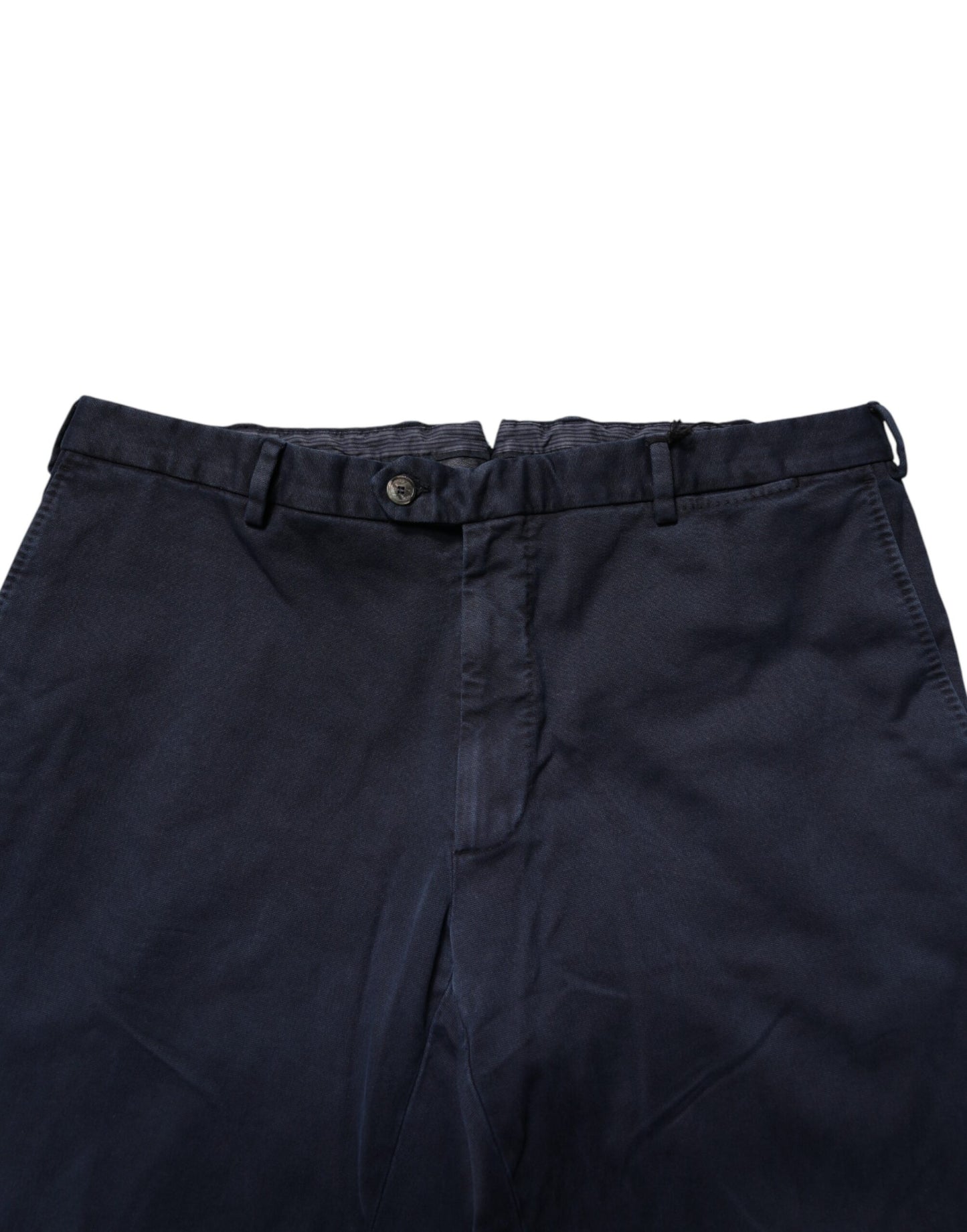 Dark Blue Mid Waist Skinny Chino Trouser Pants