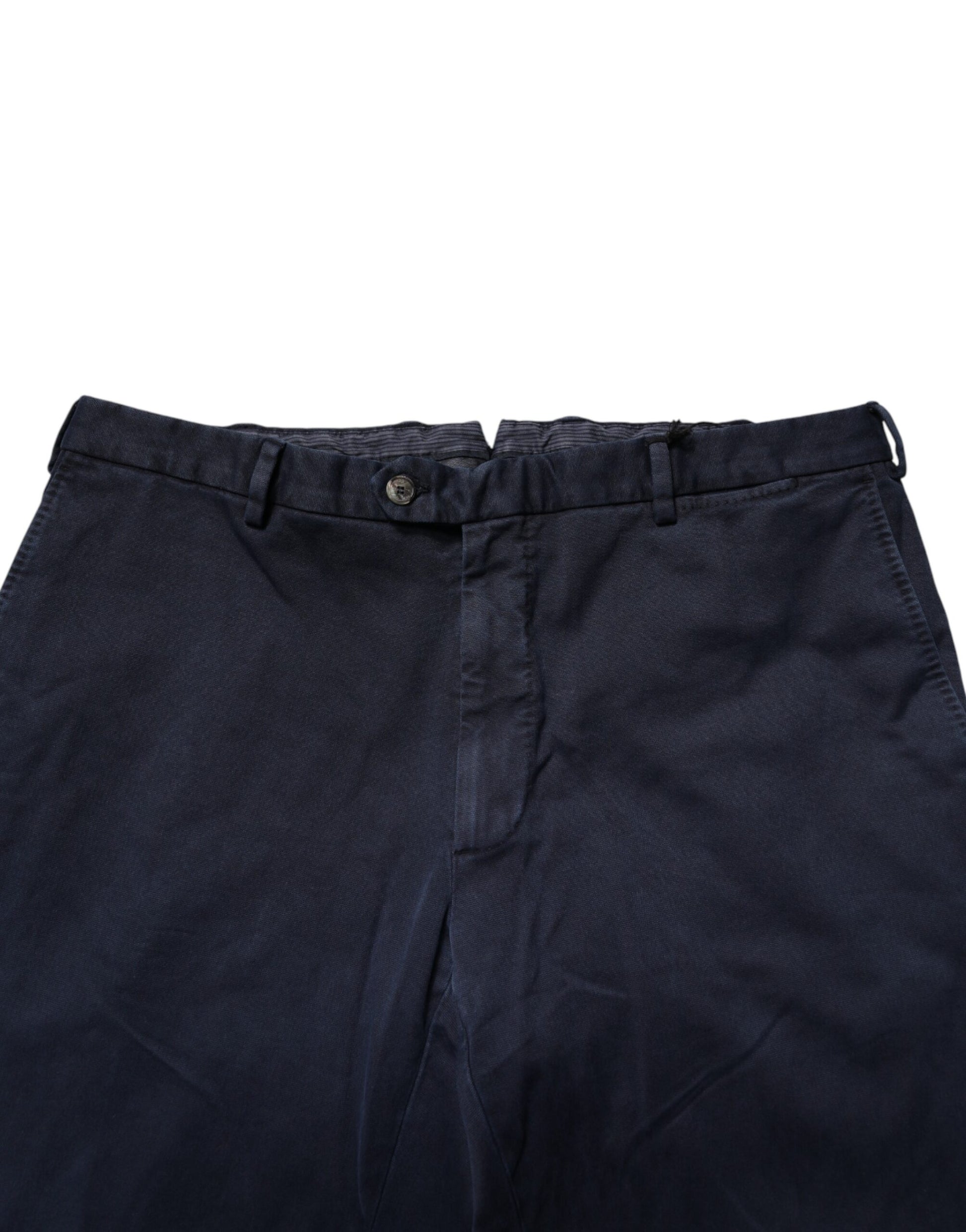 Dark Blue Mid Waist Skinny Chino Trouser Pants