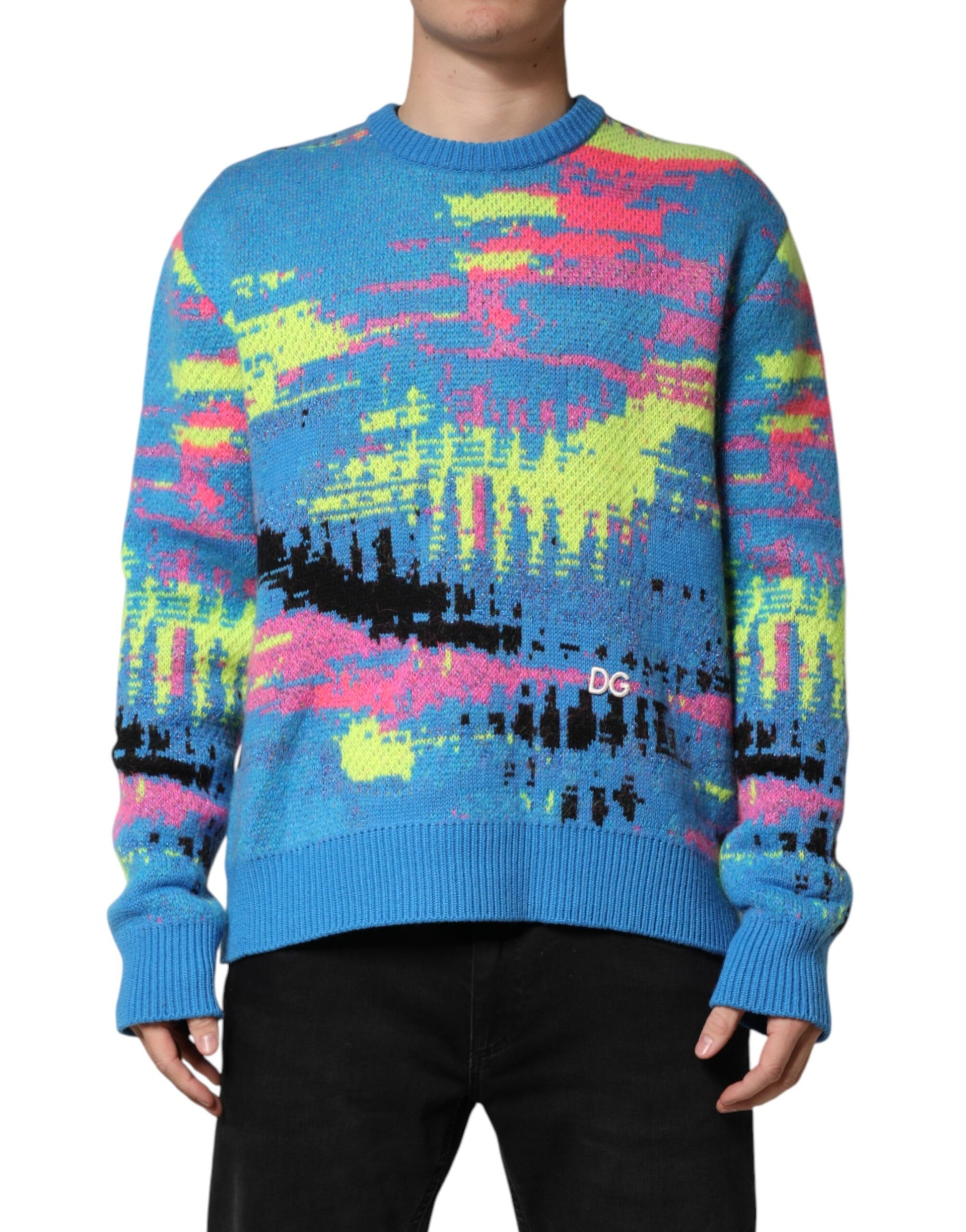 Multicolor Men Crew Neck Pullover Sweater