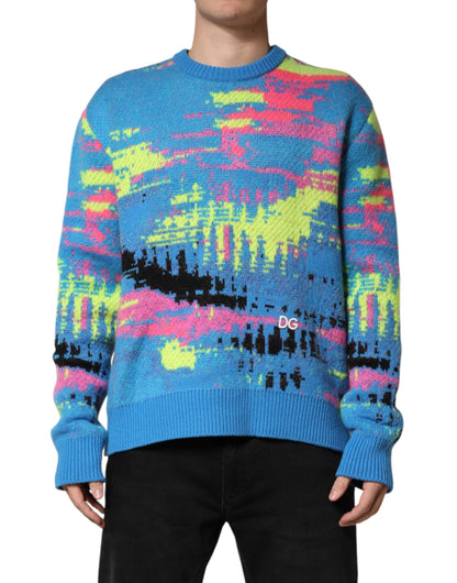 Multicolor Men Crew Neck Pullover Sweater