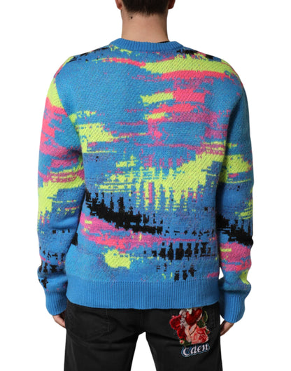 Multicolor Men Crew Neck Pullover Sweater