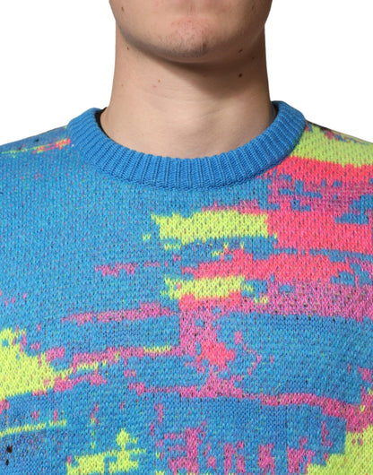 Multicolor Men Crew Neck Pullover Sweater