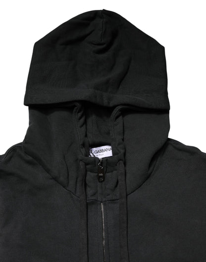 Black Full Zip Hooded Men Sweatshirt Sweater