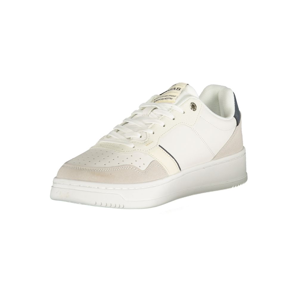 White Polyester Men's Sneaker