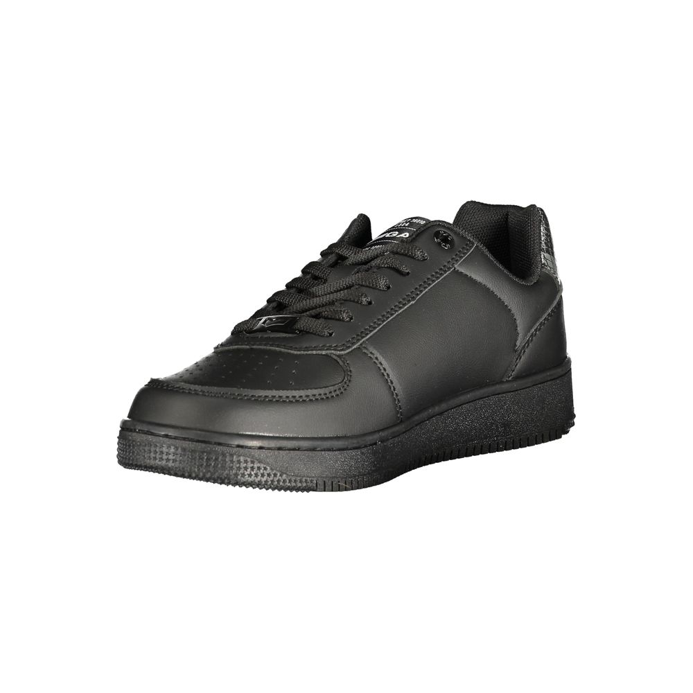"Black Polyurethane Women's Sneaker"