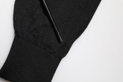 Black Cashmere V-Neck Men Pullover Sweater